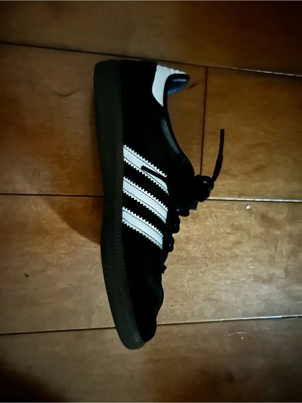 Adidas Black Samba Sneakers with White Stripes. Size 1